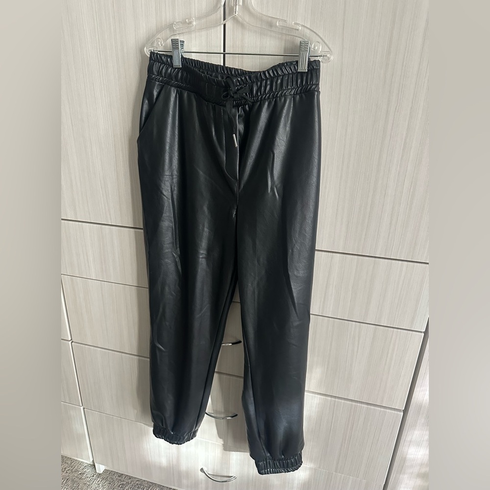 Joseph Ribkoff Faux Leather Jogger Pants